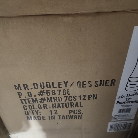 Vintage Mr. Dudley/Gessner PepperMill 12" Natural #MRD7CS10PN NIB - Picture 4 of 5